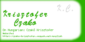 krisztofer czako business card